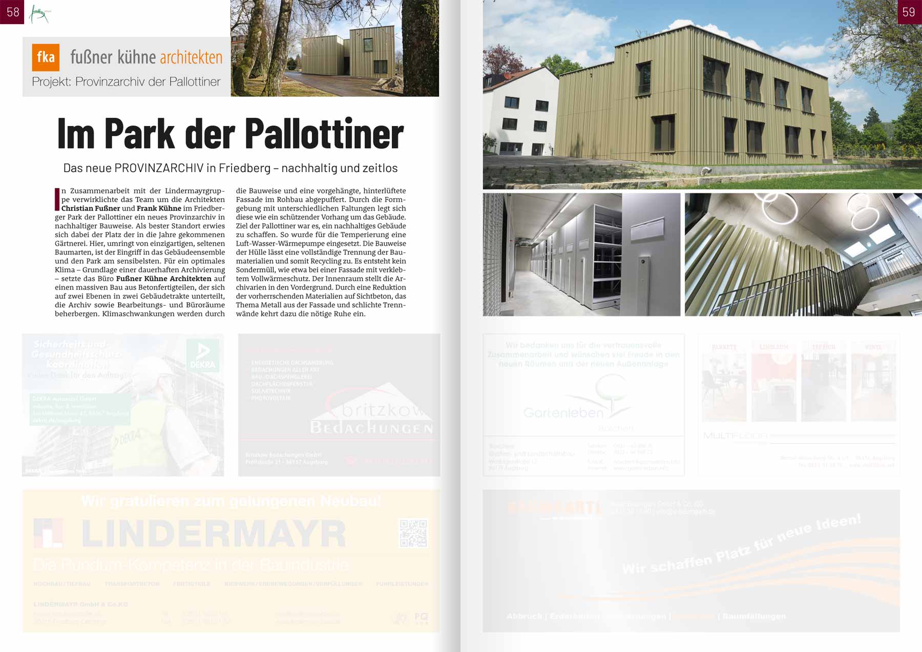 Presseartikel Augsburg Journal 06/2022 zum Projekt "Provinzarchiv der Pallottiner" in Friedberg