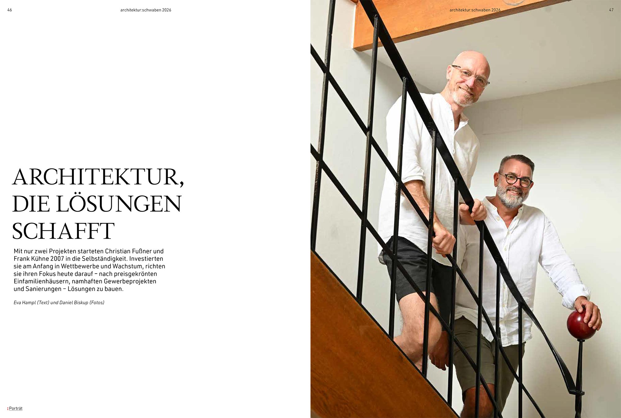 Presseartikel fußner kühne architekten aus dem Magazin Edition Schwaben 2026