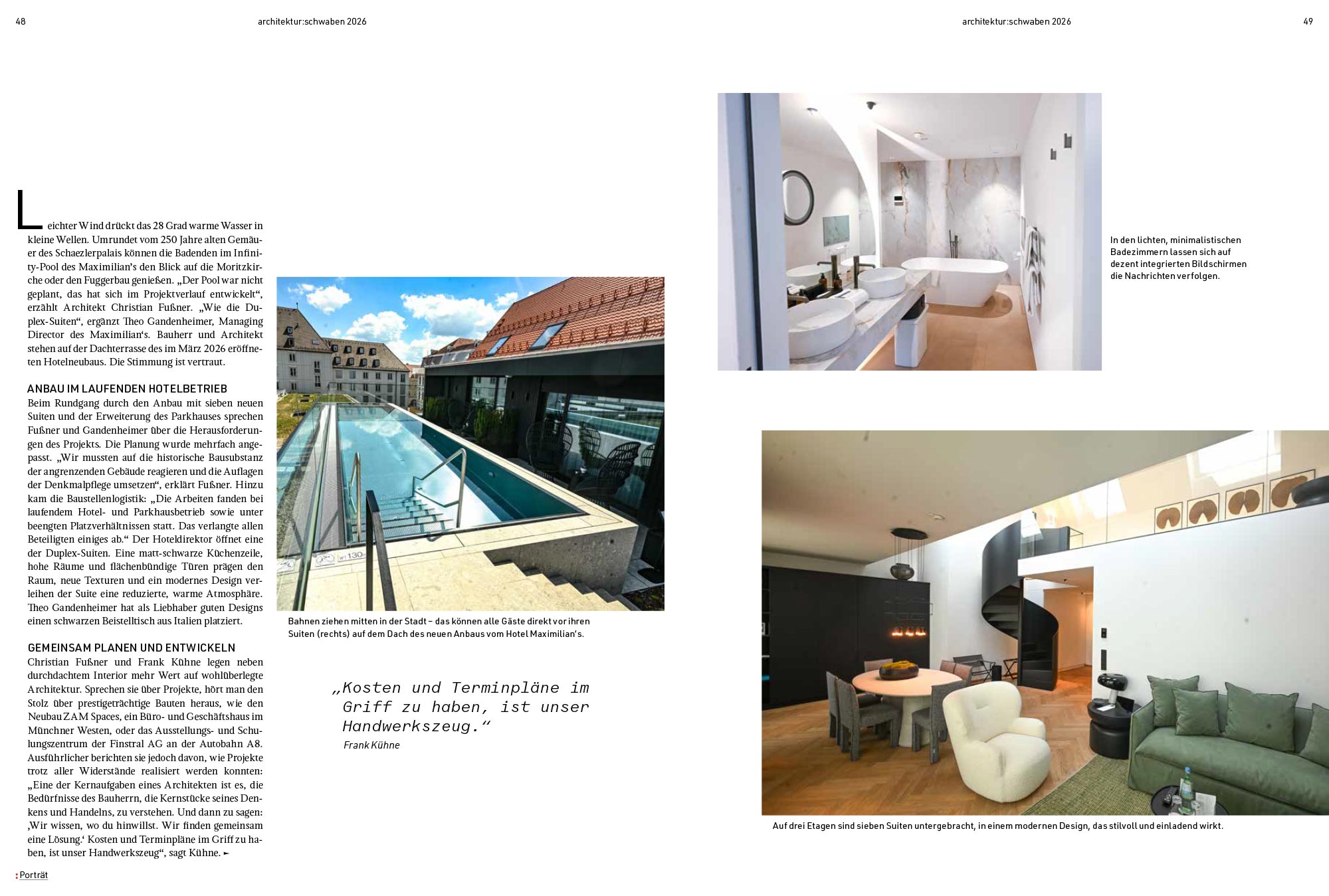 Presseartikel fußner kühne architekten aus dem Magazin Edition Schwaben 2026