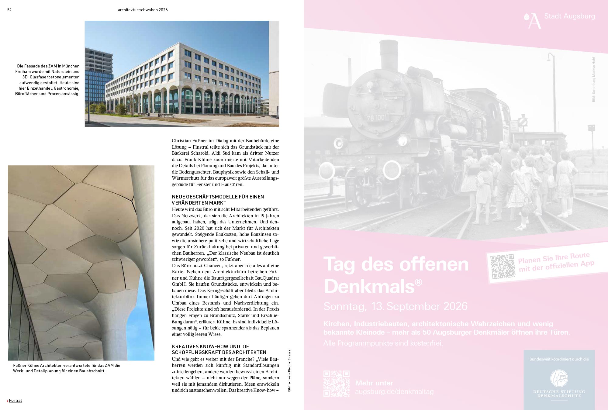 Presseartikel fußner kühne architekten aus dem Magazin Edition Schwaben 2026